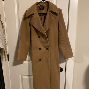 Boohoo brown pea coat